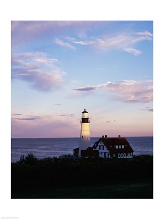 Framed Portland Head Lighthouse Vertical Cape Elizabeth Maine USA Print