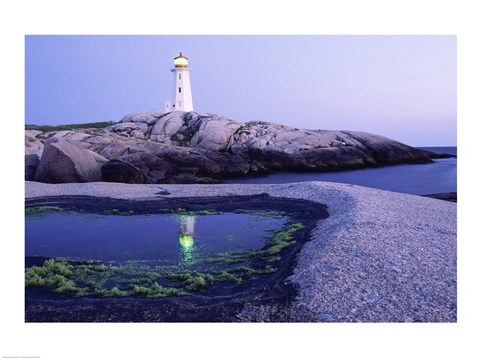 Framed Peggy's Cove Lighthouse, Peggy's Cove, Nova Scotia, Canada Print