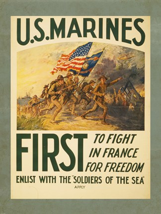 Framed Enlist with the Soilders of the Sea Print