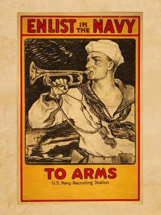 Framed Enlist in the Navy Print