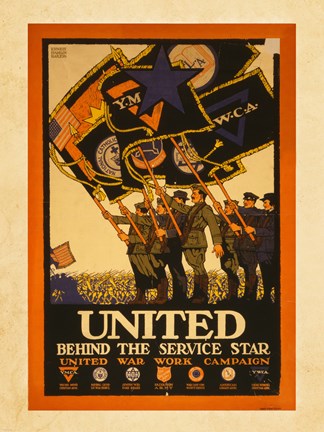 Framed United Behind the Service Star Print