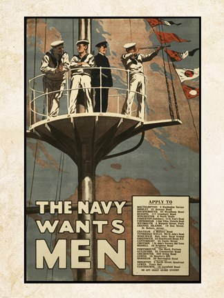 Framed Navy Wants Men Print