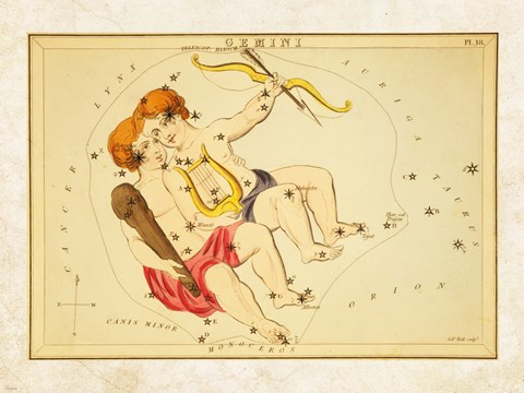 Framed Gemini Zodiac Sign Print