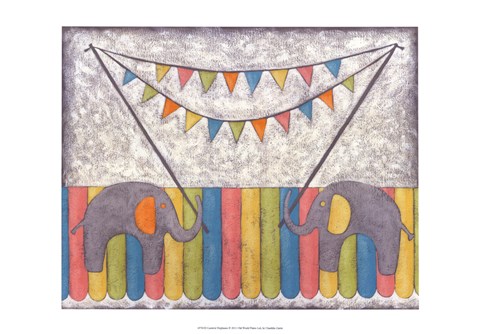 Framed Carnival Elephants Print