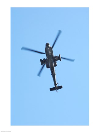 Framed Low angle view of a military helicopter in flight Print