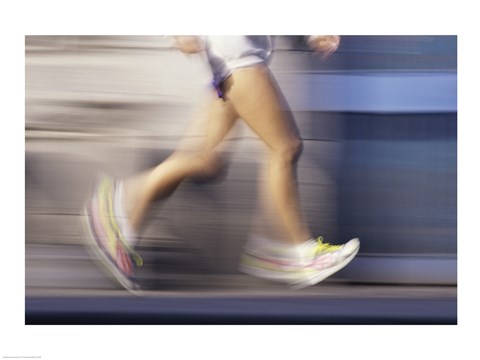 Framed Low section view of a person running Print