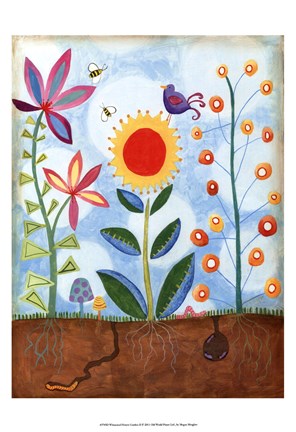 Framed Whimsical Flower Garden II Print