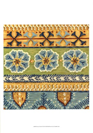 Framed Eastern Textile I Print