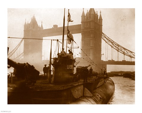 Framed National Archief Uboat 155 London Print