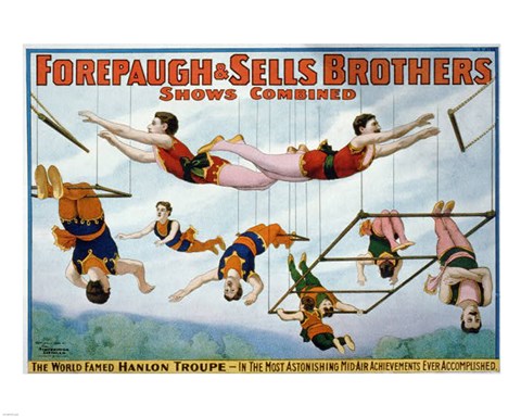 Framed Trapeze Artists 1899 Print