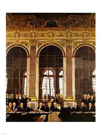Framed William Orpen - The Signing of Verailles Treaty Print