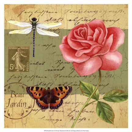 Framed Beautiful Garden I Print