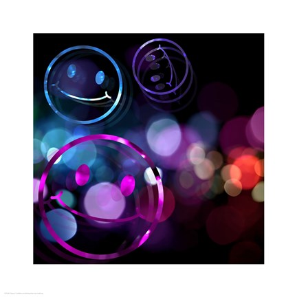 Framed Bounce Smiley Faces Print