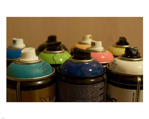 Framed Spray cans Print