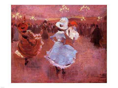 Framed Jean-Louis Forain Can-Can Dancers Print