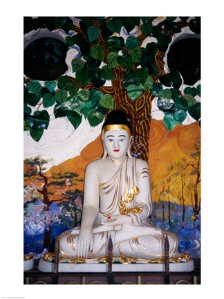 Framed Close-up of a statue of Buddha, Tiger Balm Gardens, Hong Kong, China Print