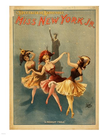 Framed Miss New York Jr. - A Midnight Frolic Print