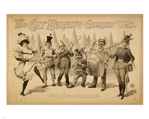 Framed Gay Morning Glories Print