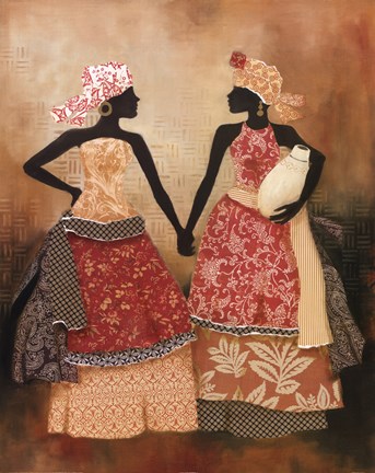 Framed Village Women I Print