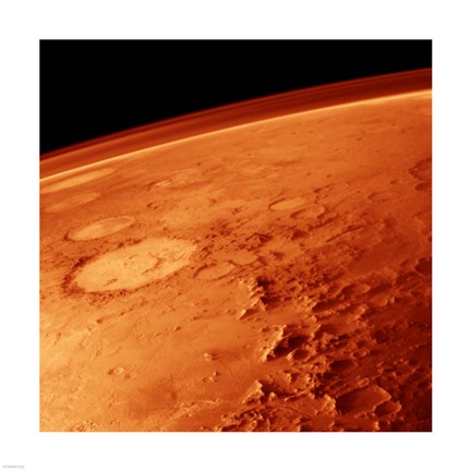 Framed Smiley Face Crater on Mars Print