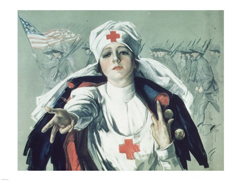 Framed Red Cross Nurse Print