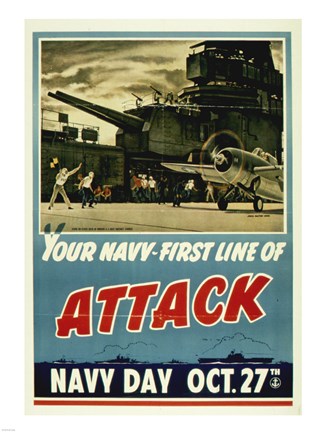 Framed Your Navy First Line of Attack Print