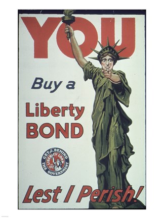 Framed You Buy a Liberty Bond Lest I Perish! Print