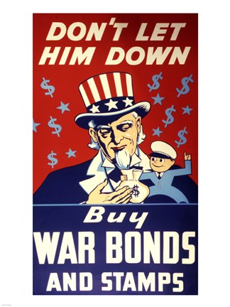 Framed Buy War Bonds and Stamps Print