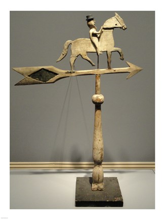 Framed Rider on Prancing Horse Weathervane Print