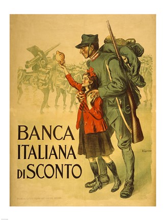 Framed Banca Italiana De Sconto Print
