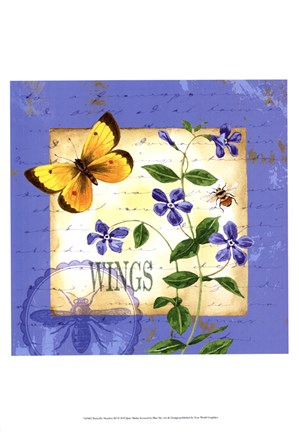 Framed Butterfly Meadow III Print