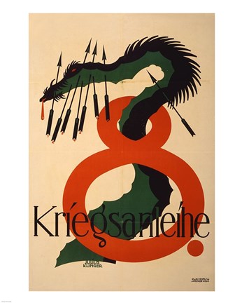 Framed Julius Klinger WWI Poster Print