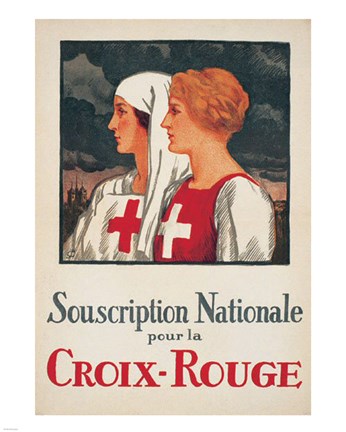 Framed Jules Courvoisier - Souscription Croix-Rouge Print