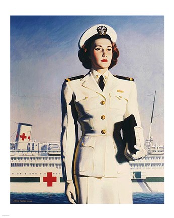 Framed Navy Nurse Print