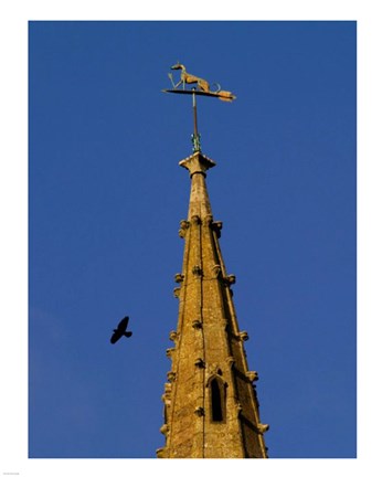 Framed Weathervane on Hanslope Church Print