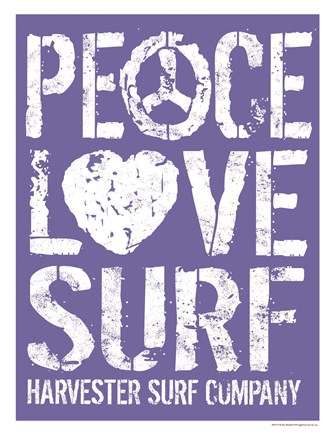 Framed Peace Love Surf Print