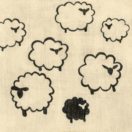Framed Best Friends- Sheep Print