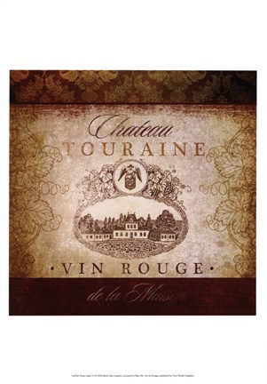 Framed Wine Label VI Print