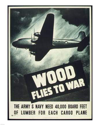 Framed Wood Flies to War Print