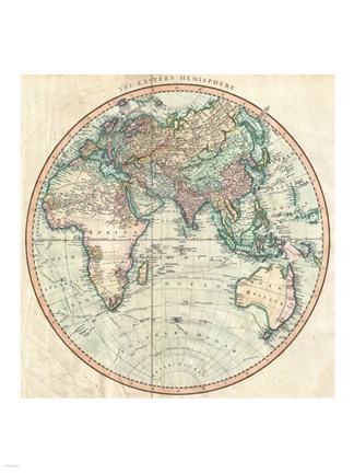 Framed 1801 Cary Map of the Eastern Hemisphere Print