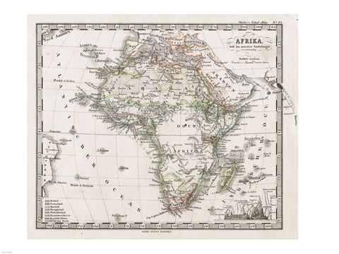 Framed 1862 Stieler Map of Africa Print