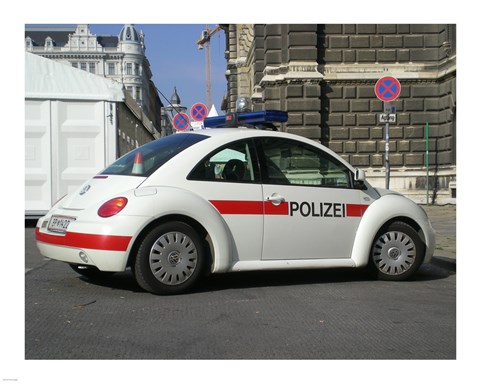 Framed VW Police Beetle Print