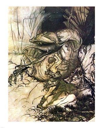 Framed Dragon I Print