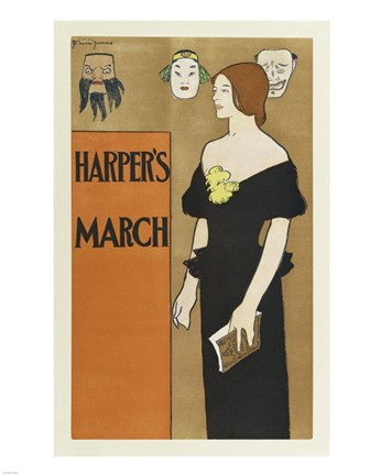 Framed Brooklyn Museum Poster for Harper&#39;s Magazine Edward Penfield Print