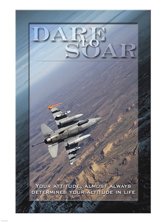 Framed Dare to Soar Affirmation Poster, USAF Print