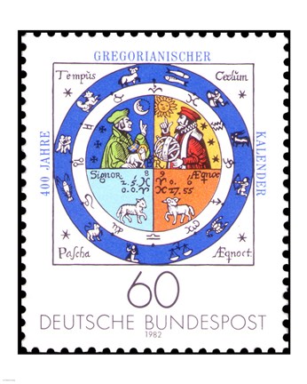 Framed Jahre Gregorianischer Kalender Print