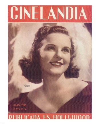 Framed Deanna Durbin CINELANDIA Magazine Print