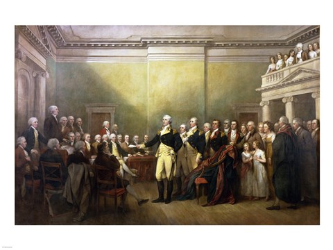 Framed General George Washington Resigning His Commission Print