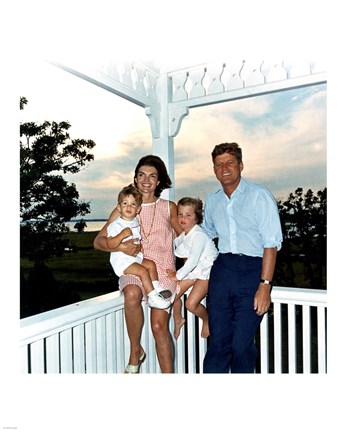 Framed JFK and family in Hyannis Port, August 1962 Print
