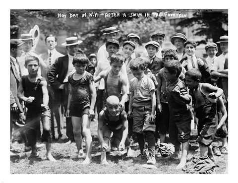 Framed After a Swim in the Fountain Print